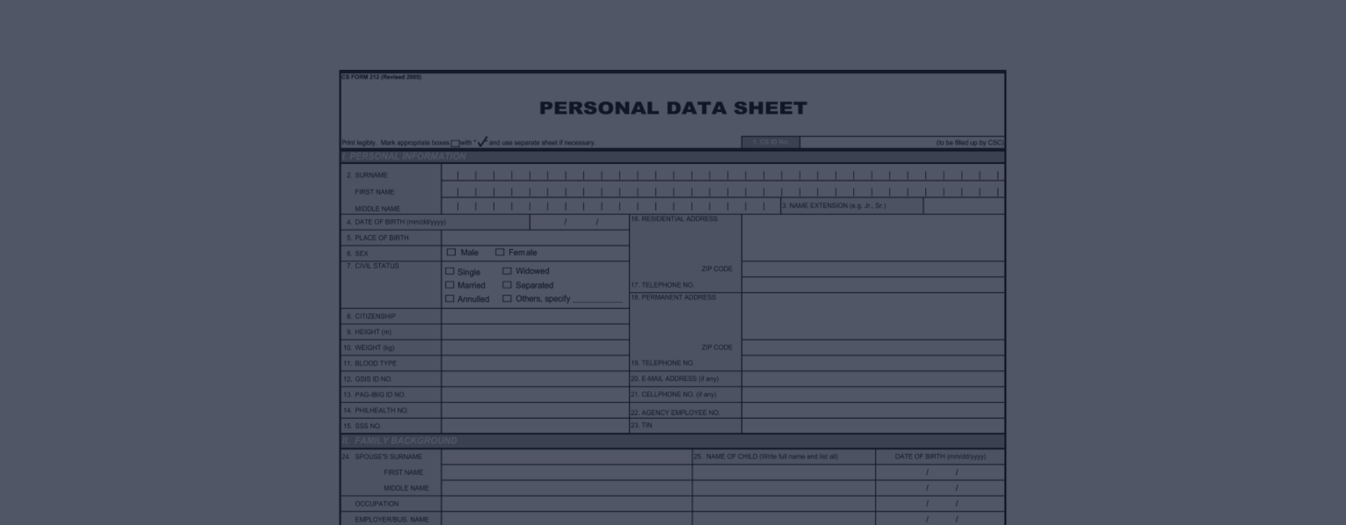 PDS Form ⮚ Blank Personal Data Sheet: Download Printable PDF Or Fill ...