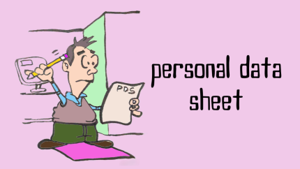 Blank Personal Data Sheet Form Template